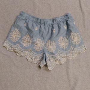 Francescas Shorts-blue w/white detailing-L
